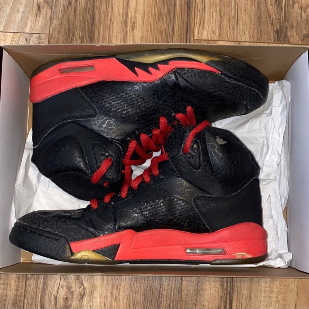 Air Jordan 5 nike retro Size 8.5 3Lab5 ‘Infrared’ 2013 Missing One Insole